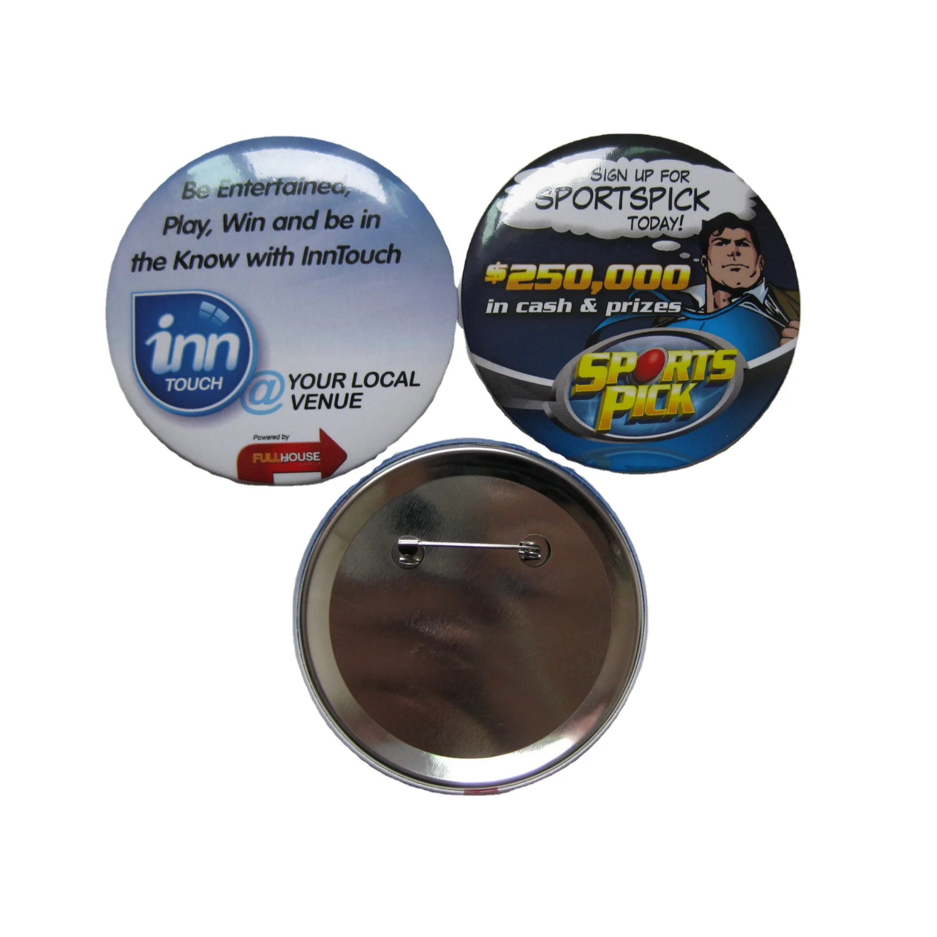 Round Pin Badge Button Badge Tin Material Blank 44mm Metal Printed Mesh Tinplate Star Shape Button Badges