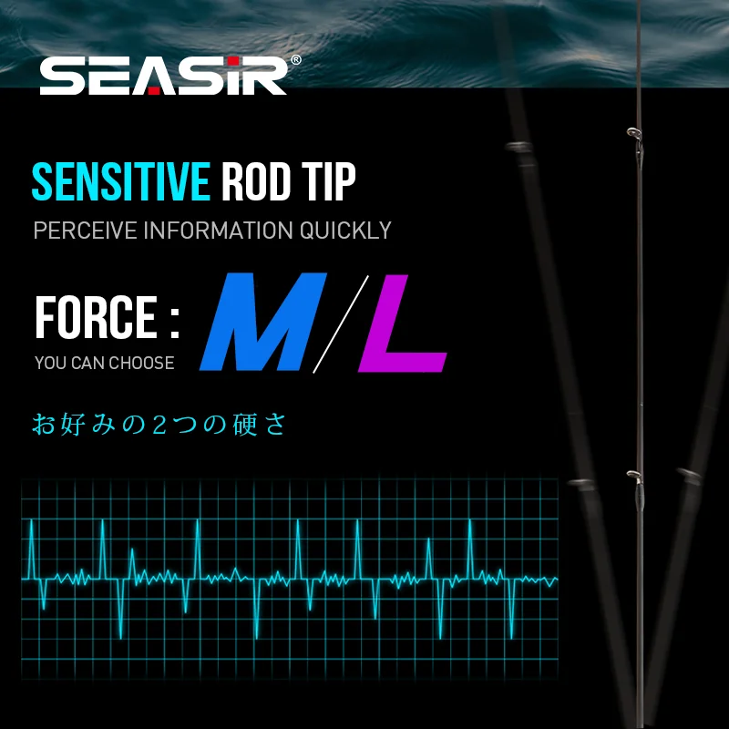 SEASIR Fishing Rod Black Warrior Carbon Fiber M/L Spinning Lure Fishing Rod Saltwater Custom Casting Fishing Blank Rod Tackle