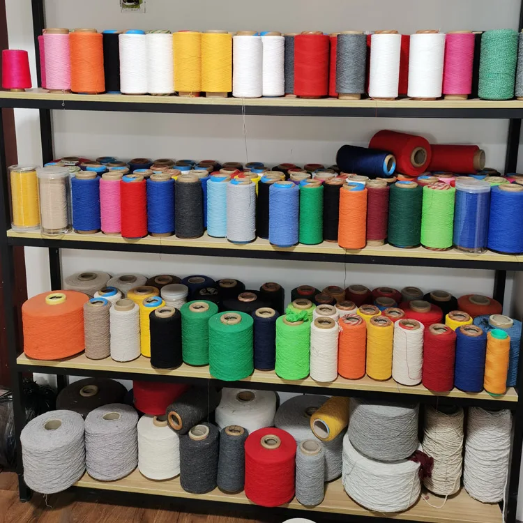 China Manufacturer Ne 6s/1 8s/1 Colorful OE Recycled Cotton Polyester Blended Spun Carded Weaving Knitting Yarn