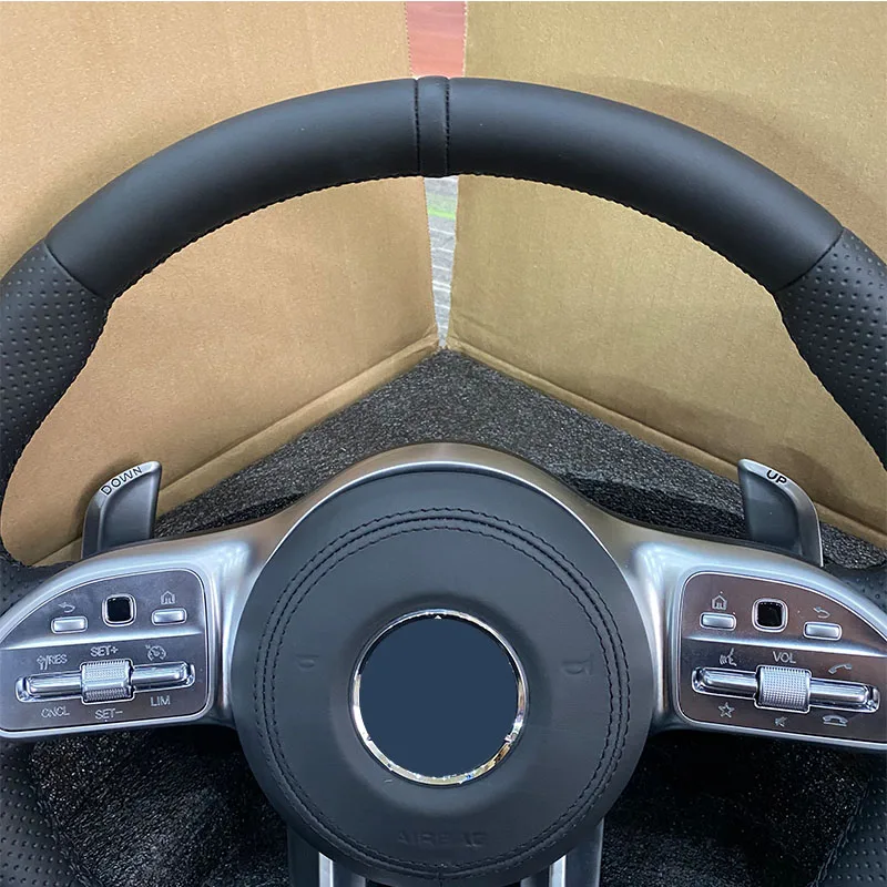 SJC Auto Leather Steering Wheel for Mercedes-Benz AMG B CLS G CLASS A45 C63 W176 W217 W218 W219 W222 W253 W463 W464 W204 W205
