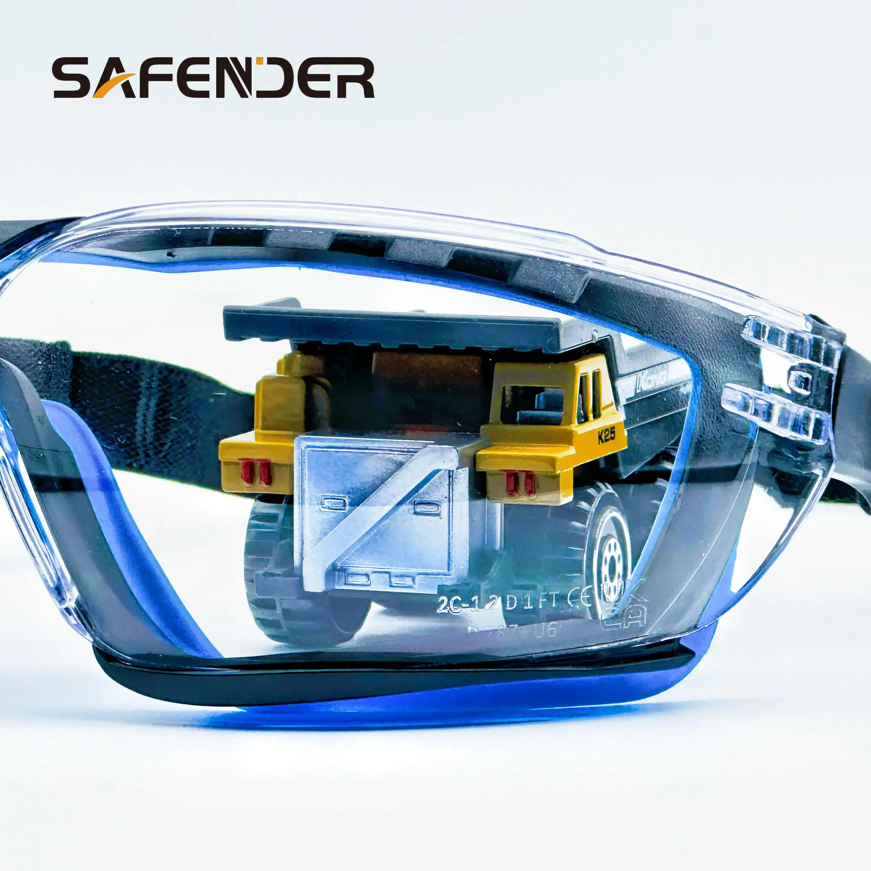 Hot Sell Blue TPE Rubber Frame Silicone Men Work Safety Goggles for Factory and Construction Field