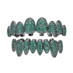 Набор для верхних и нижних зубов в стиле хип-хоп, силиконовые блестящие грили, Наборы украшений с блестящими фианитами для мужчин