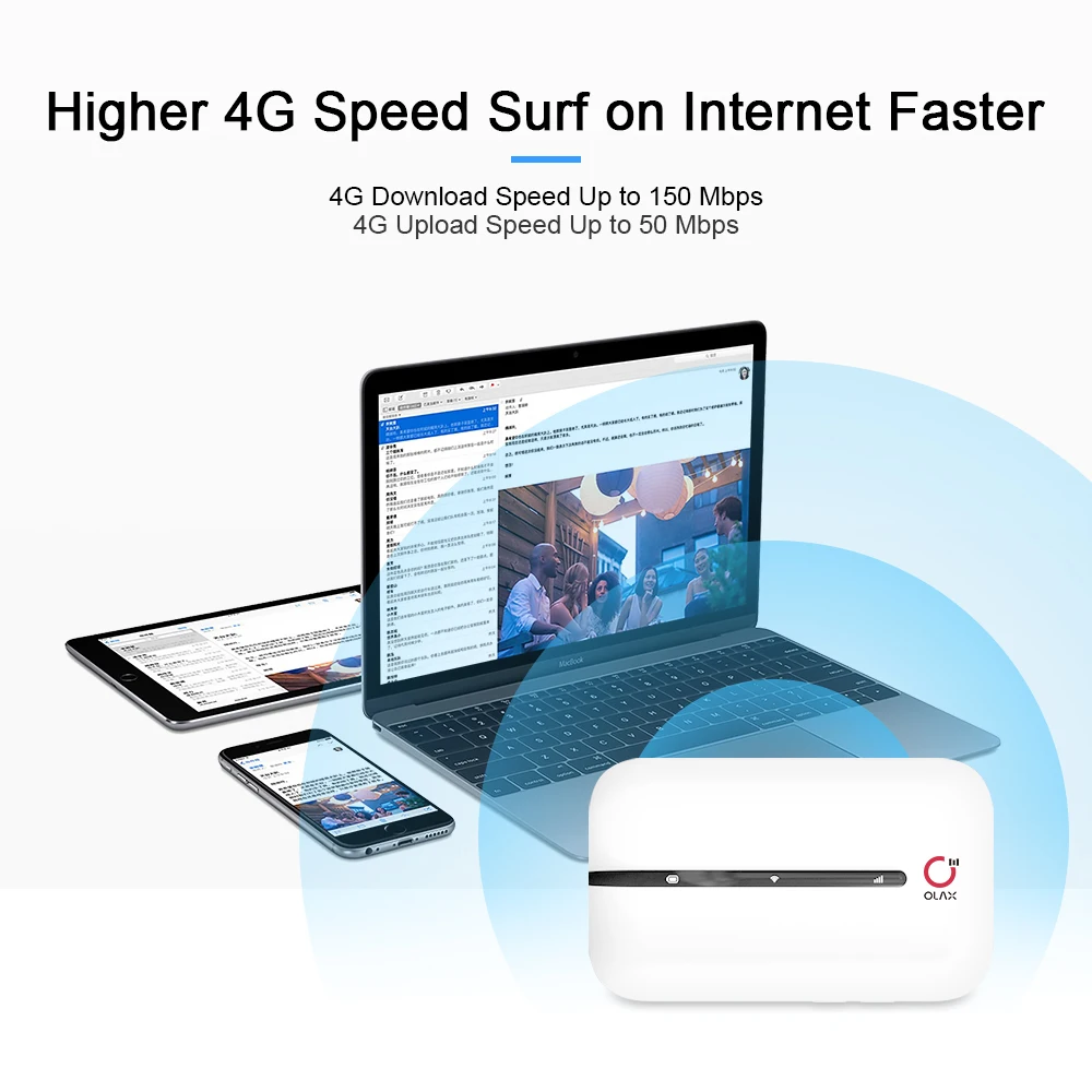 OLAX MT20 Similar to E5576 Unlocked Cat4 150mbps Pocket 4g Wifi Router Mobile Hotspot Wireless Wifi Modem