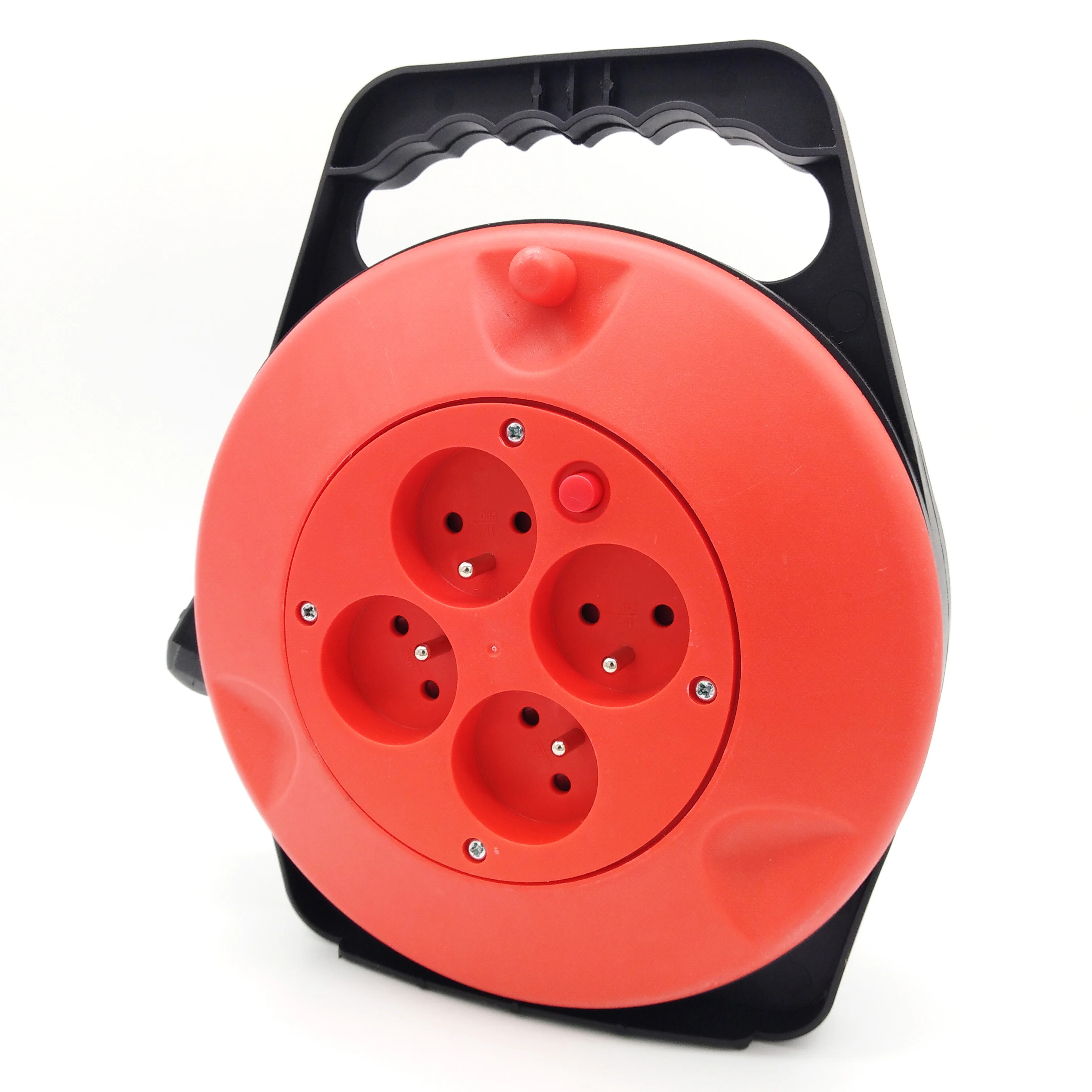 European Type  Extension Cord with Switch 10m Retractable Mini Cable Reel  retractable cable reel 3phase  round extension socket