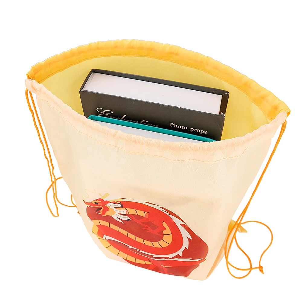 Custom Print Rpet 210D Gym Drawstring Bag Backpack For Outdoor