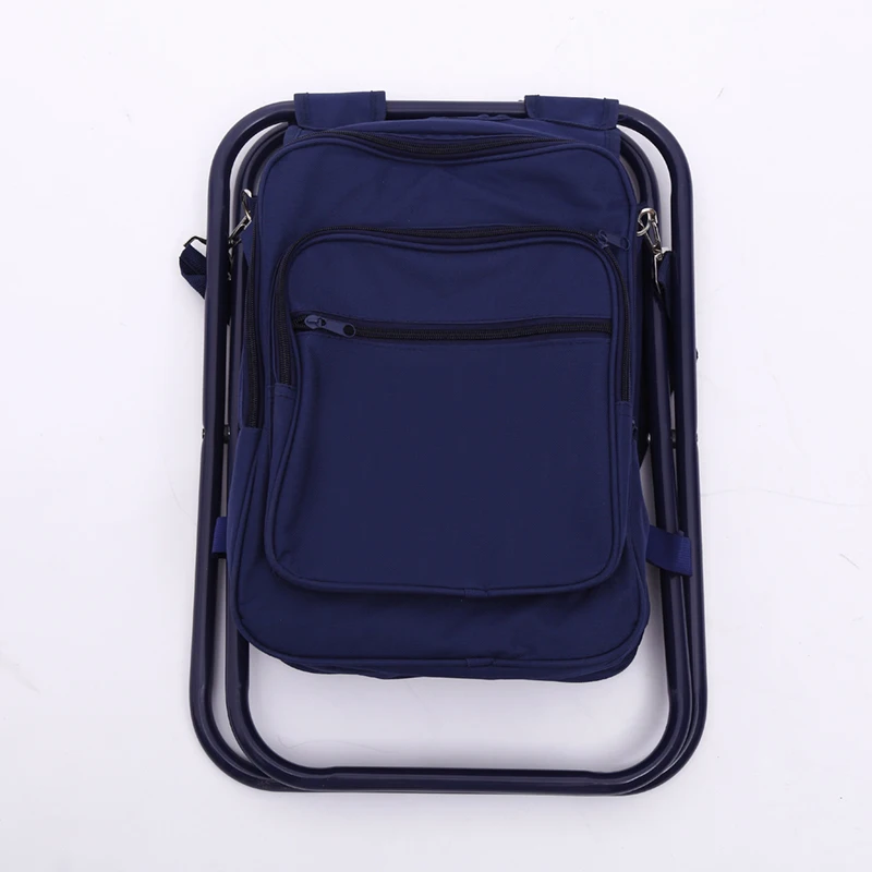 Portable Camouflage Camping Folding Stool Fishing Backpack Chair With Cooler Picnic Bag