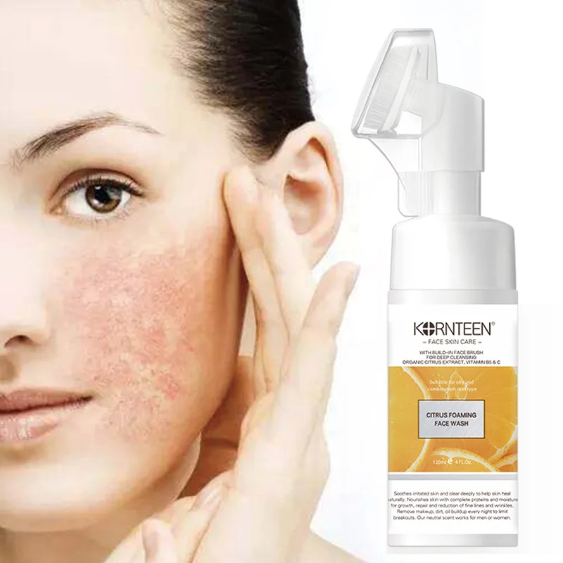 Hot Sale Moisturizing Deep Cleaning Hydrating Face Wash Facial Cleanser Amino Acid Citrus Sweet Orange Foaming Cleanser