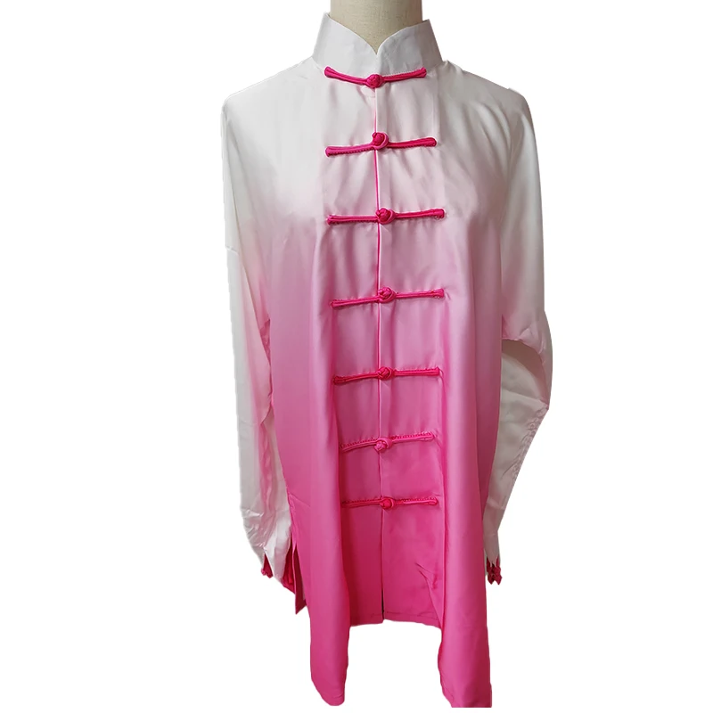 High Quality Marital Arts Uniforms  Kungfu Clothing Silk Womens Chinese Traditional Gradient Taiji Clothes Suits