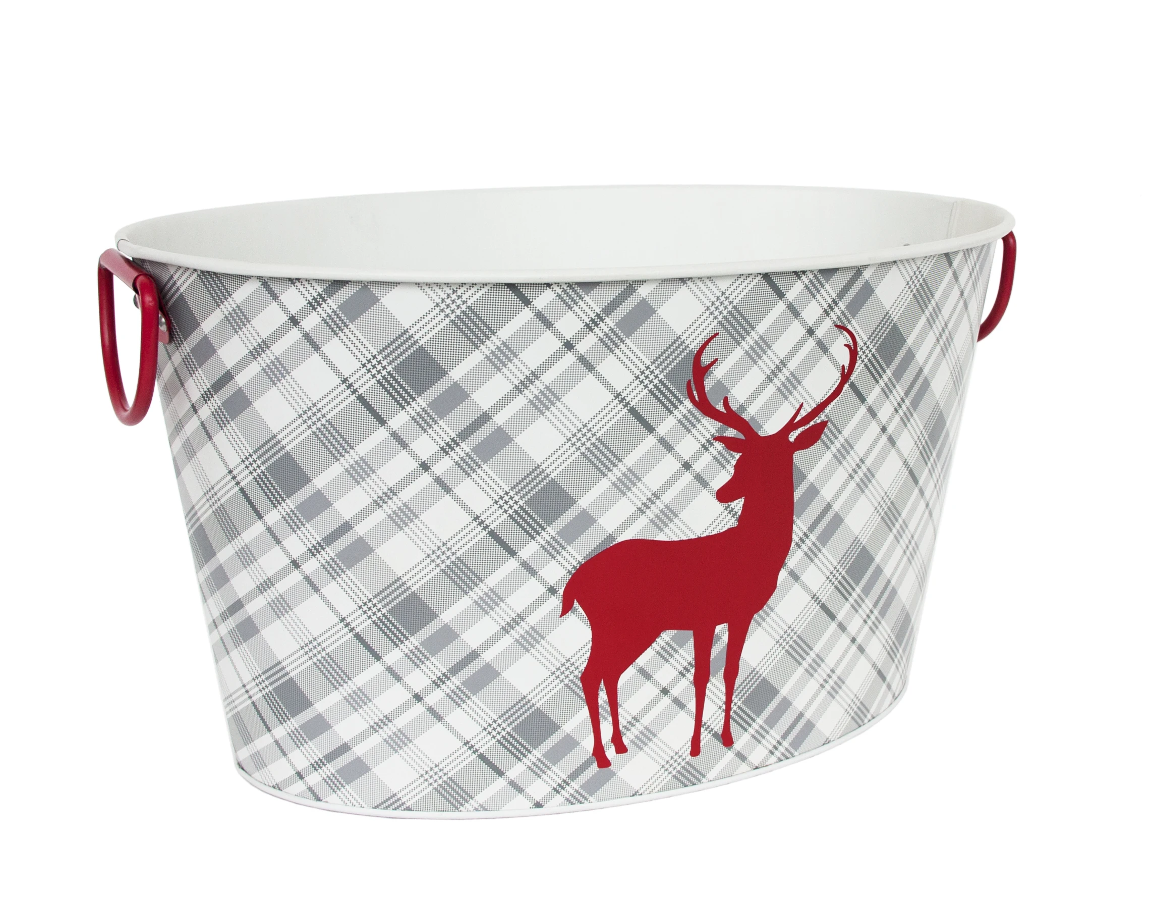 12qt Oval Galvanized Metal Tin Ice Bucket Antique Beer Ice Bucket With Custom Logo