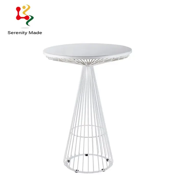 Commercial Event Furniture Metal Wire High Bar Table Cocktail Bar Table Dry Bar