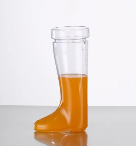32oz Plastic Cowboy Beer Boot Cup Custom Cowboy Boot Shaped Plastic Beer Yard Cups With Lanyard