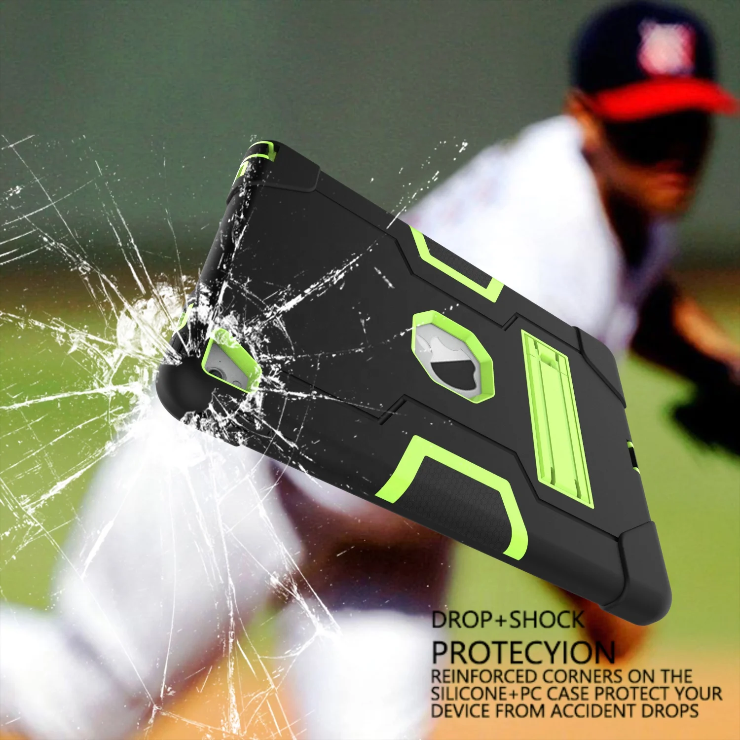 New Portable Stand Armor Case For iPad Air 9.7 inch Kickstand Shockproof Silicone Plastic Tablet for iPad Air 2