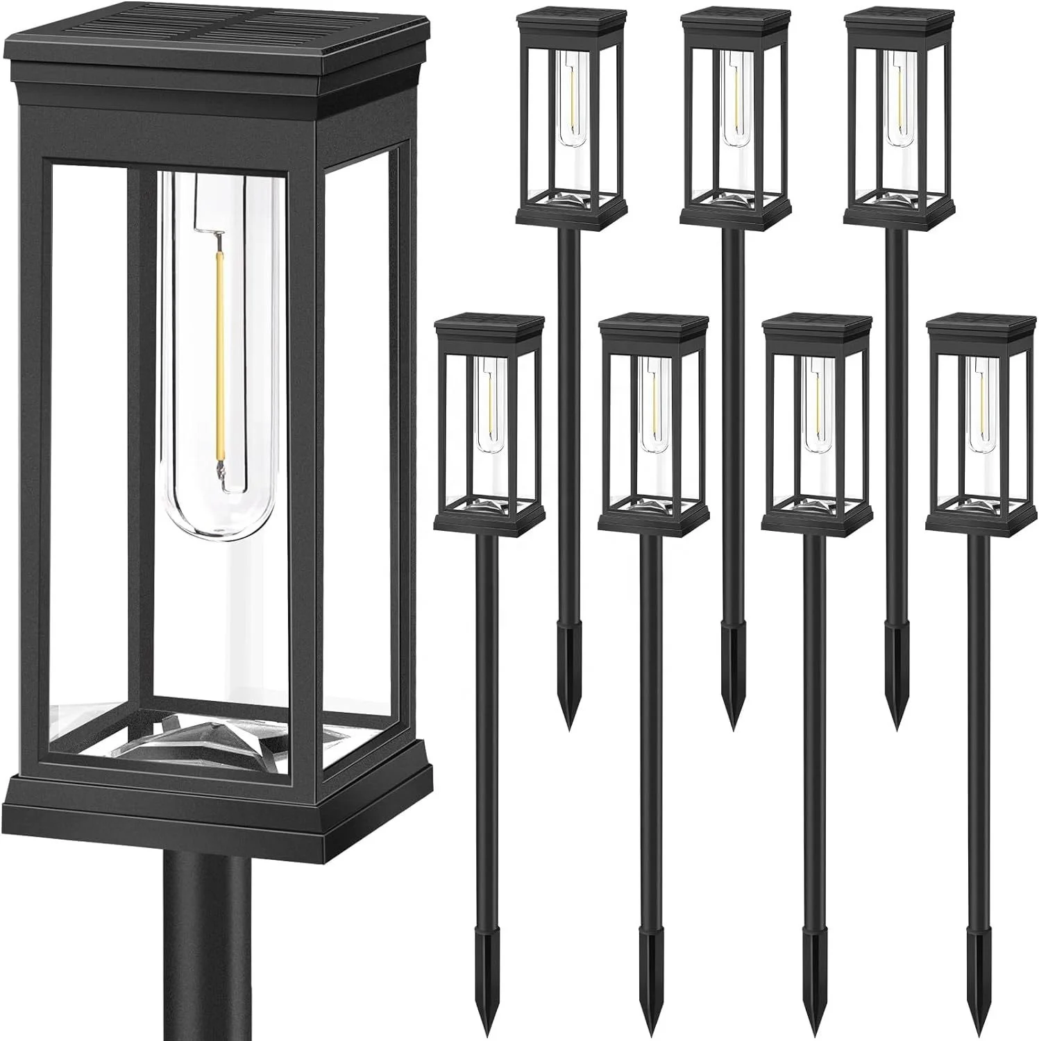 8Pack Outdoor Solar tungsten Garden Light  waterproof brightest solar lights decorative home depot Vintage classic tungsten lamp