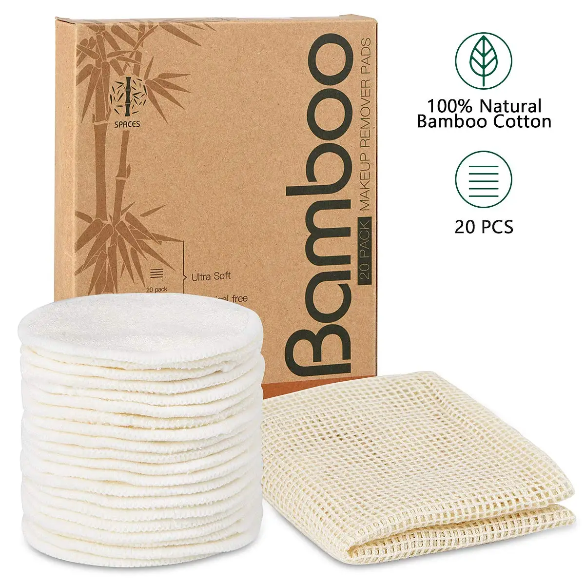 Soft Bamboo Cotton Round Makeup Remover Pads Reusable