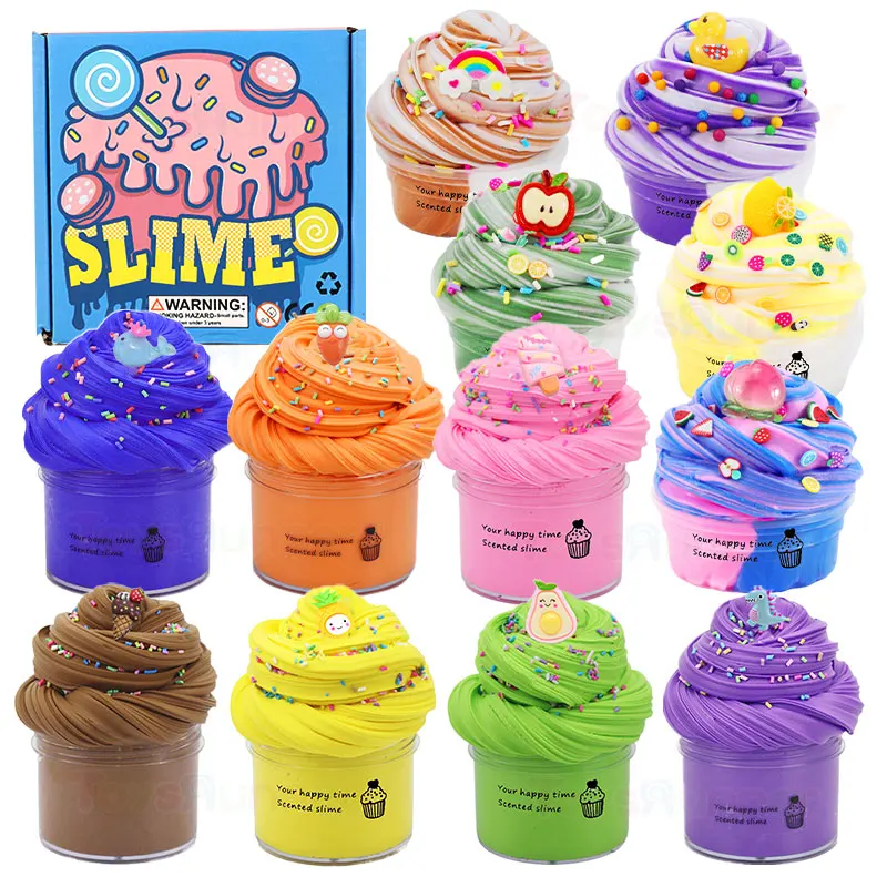 2020 New Hot Selling Slime Toy Set Soft Color Brinquedo EN71 Kids Cotton Mud Foam Cotton Clay Fluffy Slime Super Light Clay