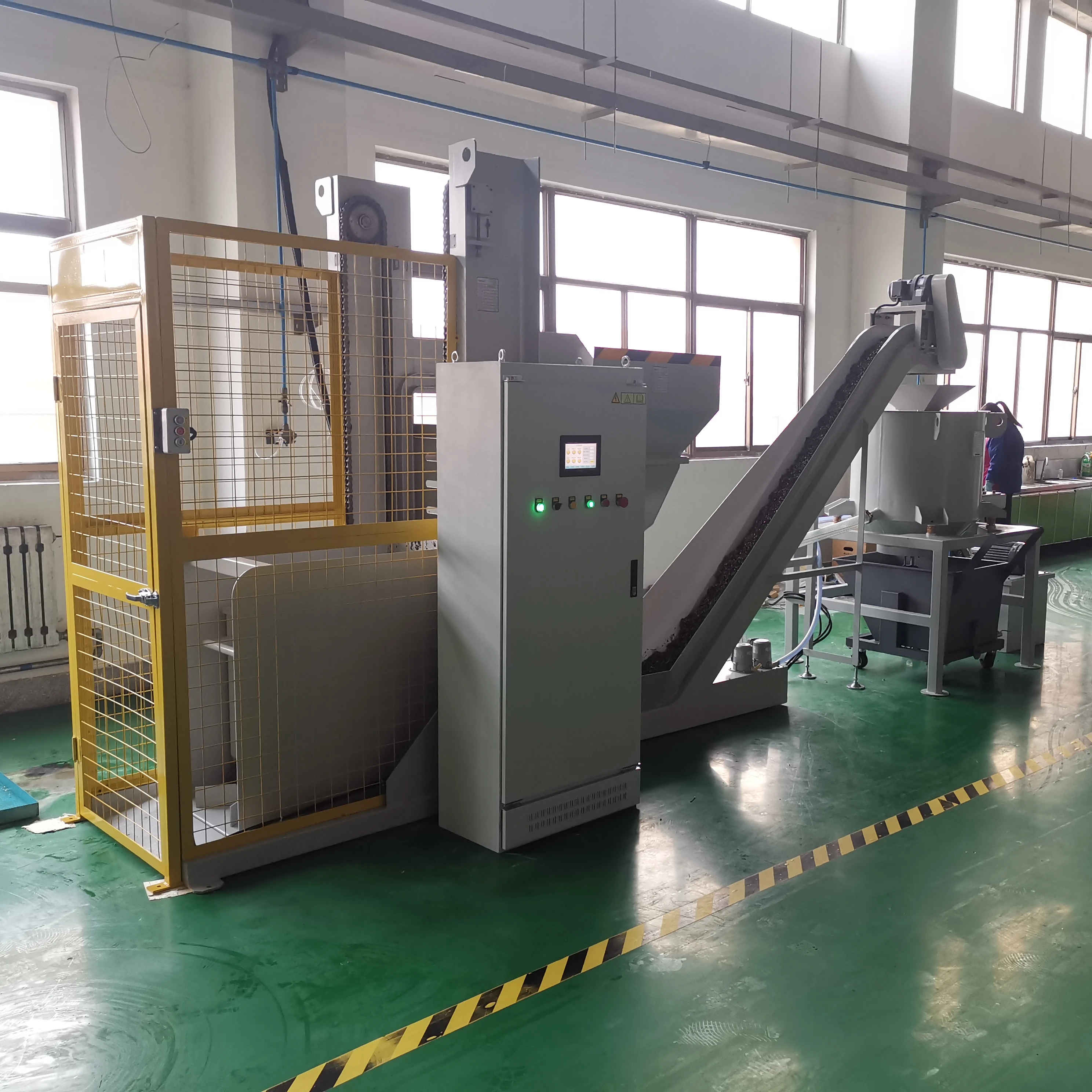 steel chip crushing and pressing system automatic chip drying machine