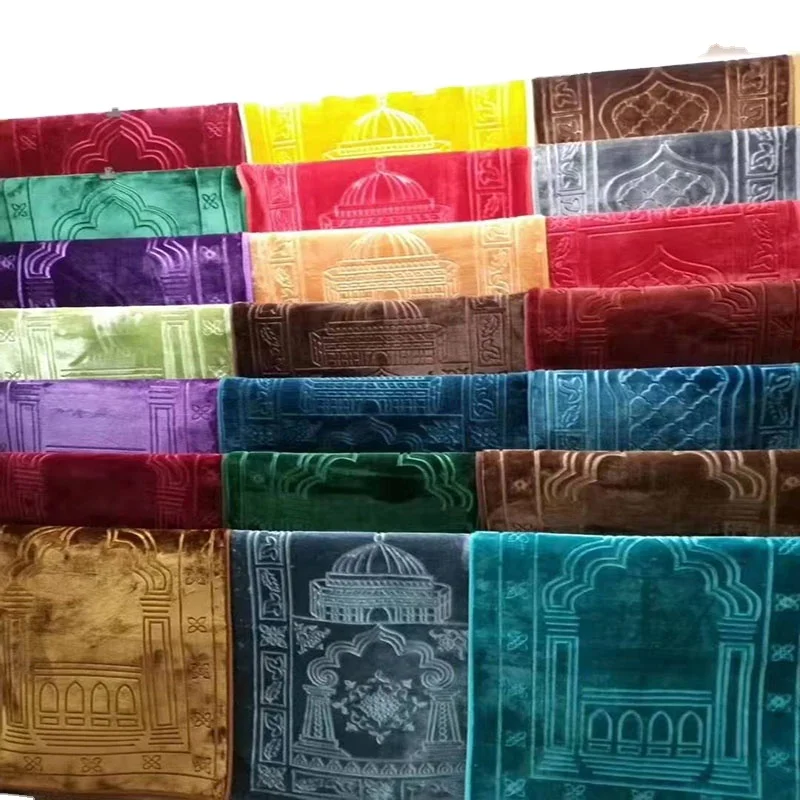 Wholesale spot thick high-quality pilgrimage Muslim prayer carpet floor mat portable foldable Islamic prayer mat