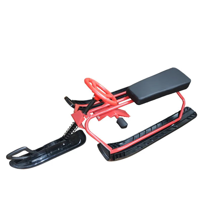 Adult Motorbike Style Snowboard Kids Snow Ski Racer  Bike  Steel Pipe Snow Runner Bike Sled