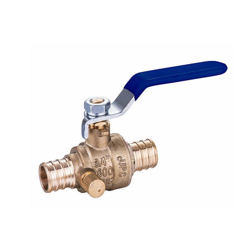 AVONFLOW High Quality Full Port Brass PEX 1807 Ball Valve Full Port Quarter-Turn Lever with Drain for Water