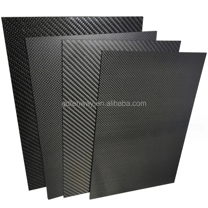 OEM factory hot sale high modulus lightweight glossy laminated Plain Twill Plastic Glossy Hybrid carbon fiber cnc plate board