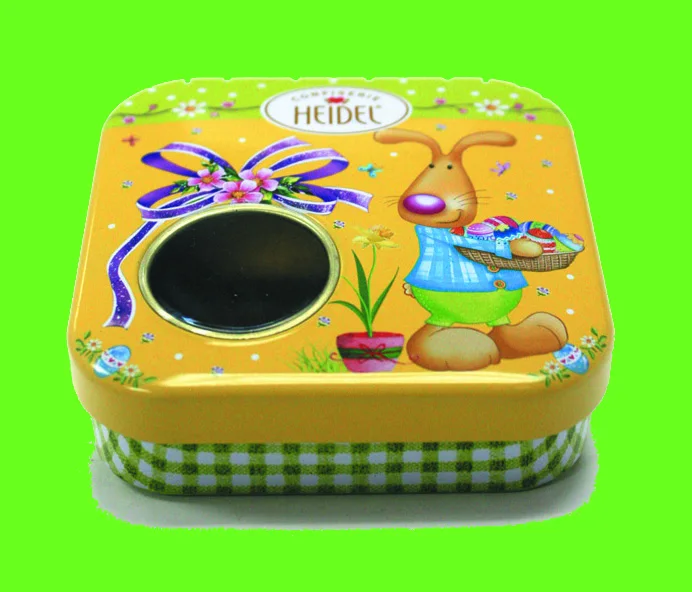 Triangle holiday tin cans tine case tea box