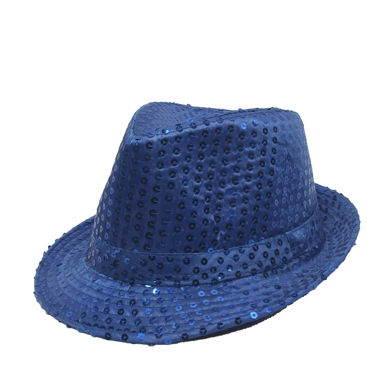 Customized Sequin Hats Printing High Quality LED Luminous Custom Hat Fedora hat for stage