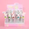 New product for 2024 New Cartoon Neutral Pen Pendant Silicone Cute Rabbit Strawberry stationery Gel pen for Girls