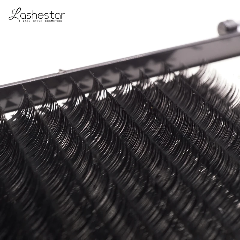 Lashestar Mega Volume Lashes 5-25mm Length 0.03mm Soft Matte Black Eyelash Extensions Natural Fluffy Cashmere Lashes