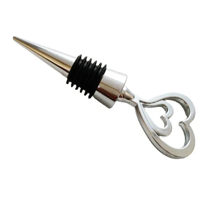 Zinc Alloy Love Heart Shape Wine Stopper Party Gift Bar Gadget Keep Fresh Bottle Plug For Wedding Decoration Wine Opener