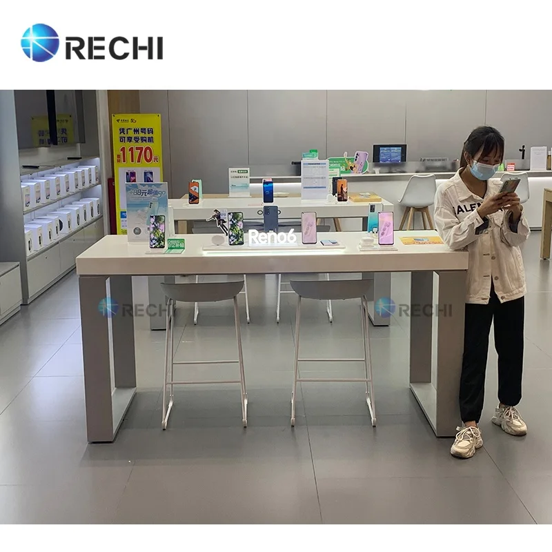 Розничная продажа арматура RECHI для магазина мобильных телефонов демонстрационный стол и аксессуары телефона полка электронного дизайн крепление