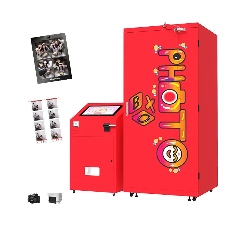 High Angle Low Angle Professional PhotoBoothself service korean photo booth machine