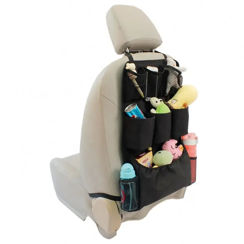 Durable Polyester Foldable Kids Car Back Seat storage bag backseat tray organizer for toys pad Snacks