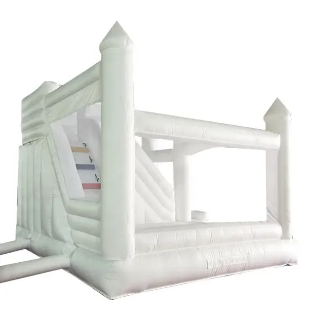 Hot Sale Inflatable Castle Wedding White Inflatable Trampoline with Roof and Blower New Bounce House