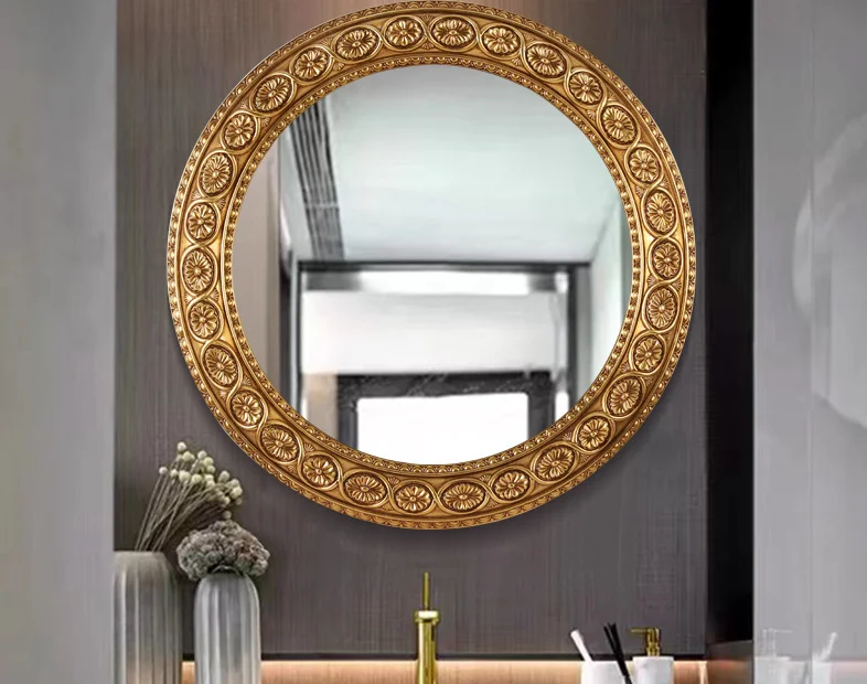 Bucks Home European Oval Hollow Bathroom Mirror Vanity Mirror Wall Hanging Porch Decorative Mirror