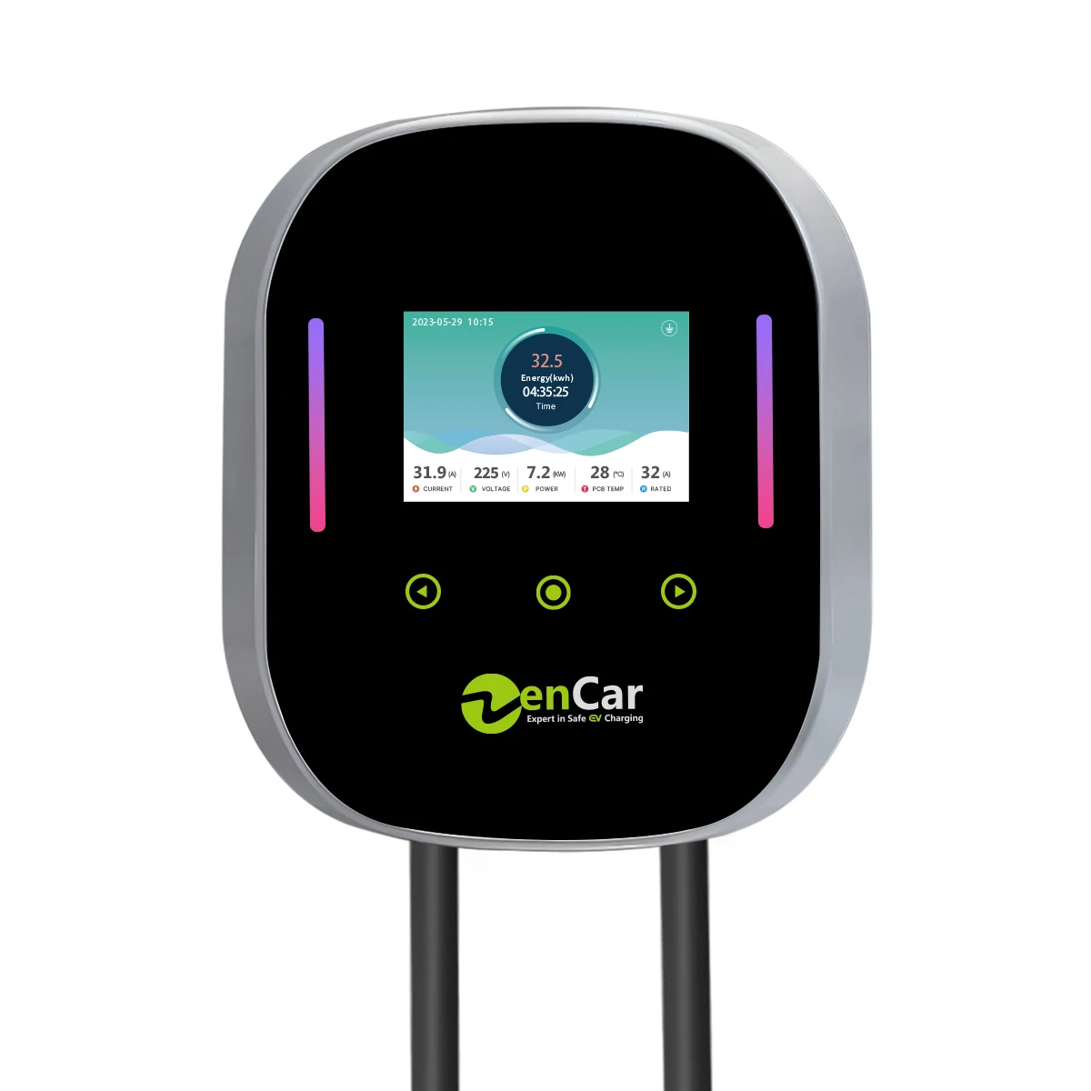 2023 new design EV charger wal lbox 32A 7.2KW EV charging station basic RFID IC card /NFC current adjustable timer with 5m cable