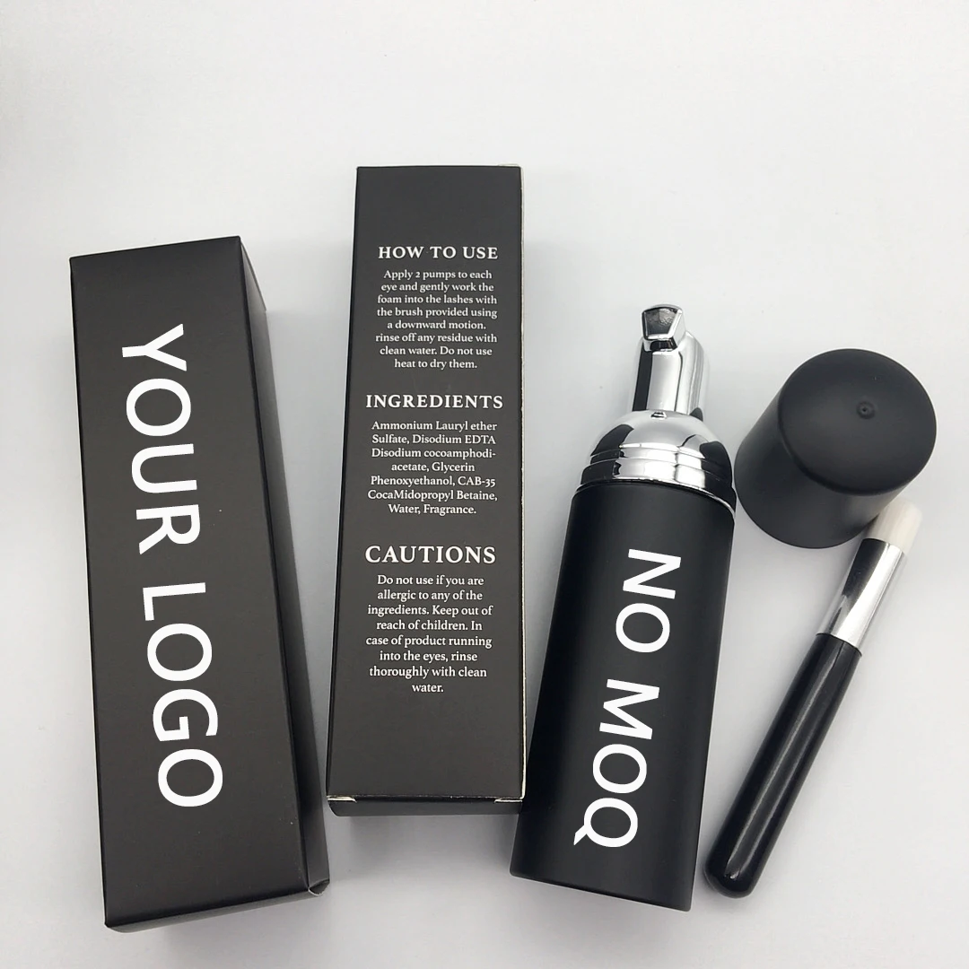 lash shampoo lashes kit private label wholesale vegan bottle with fan eyelash lashes clear  set bottles