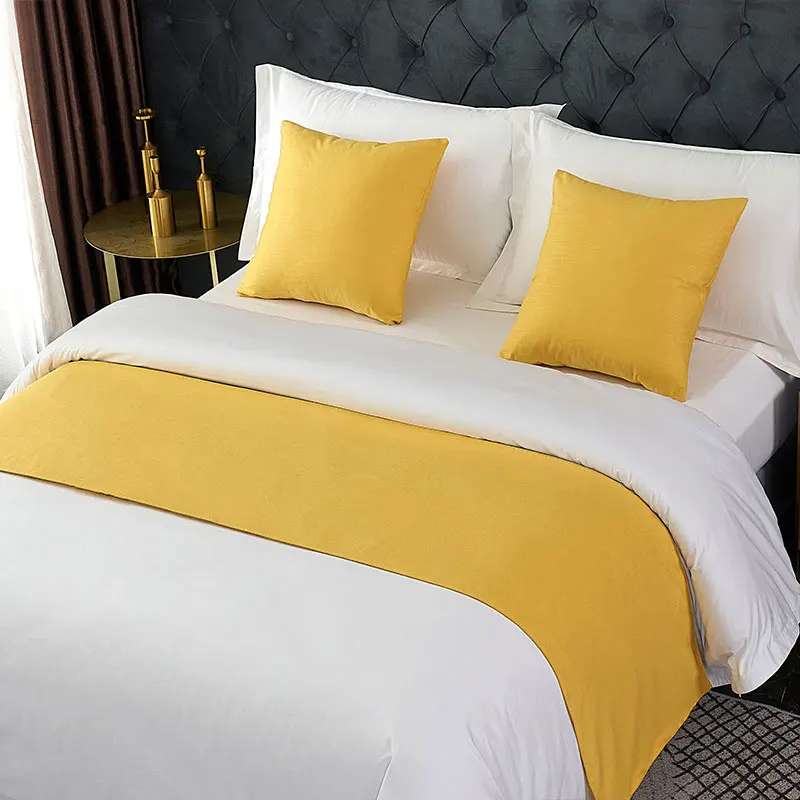 Hotel high quality bed linen 4 pieces duvet cover bed sheet 4 piece bedding set with Bed flag