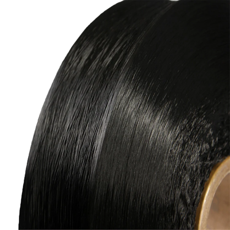 Low price hot selling recycled 900D black color pp yarn