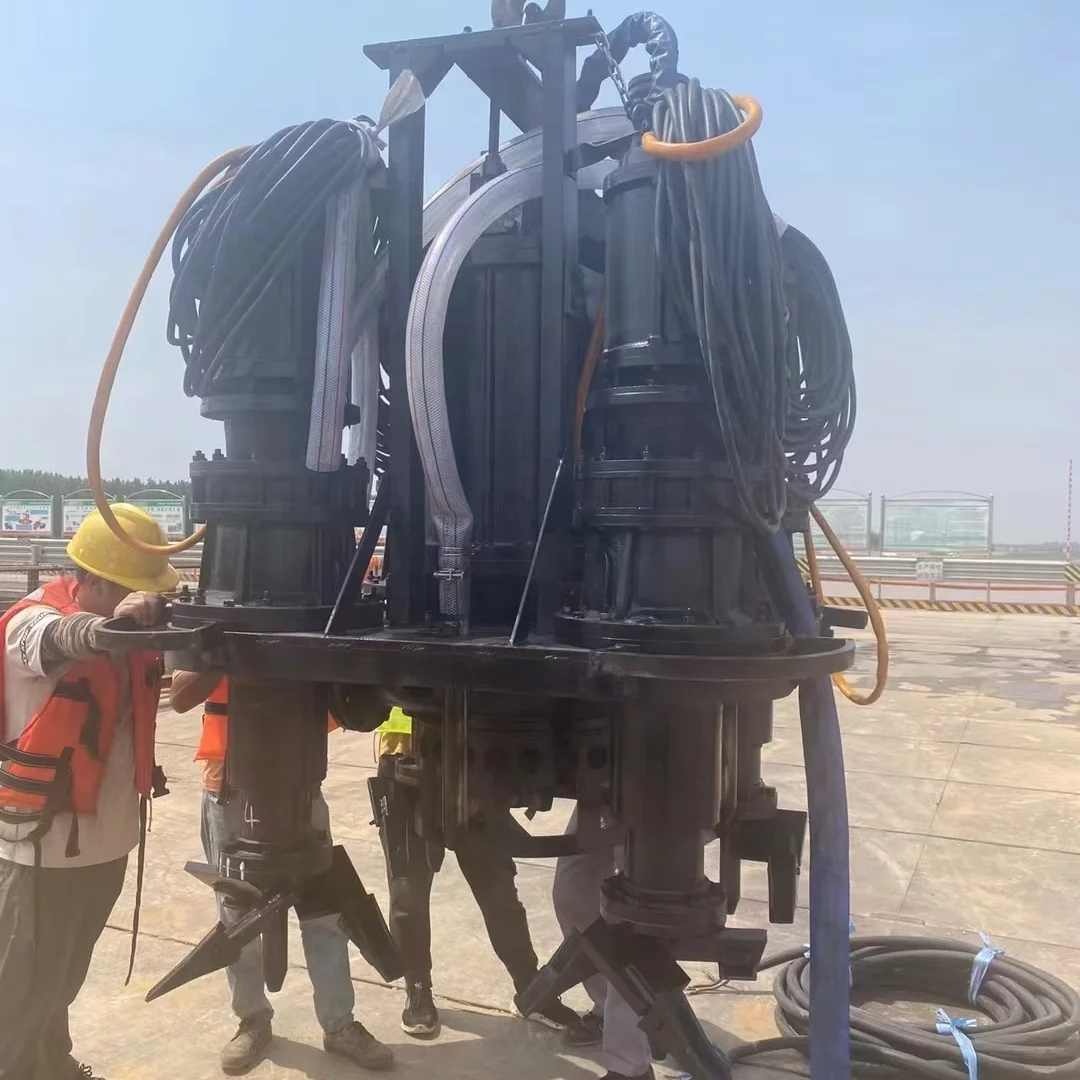 High Power Submersible Slurry Pump 110kw with Agitator for Wastewater Treatment and River Dredging