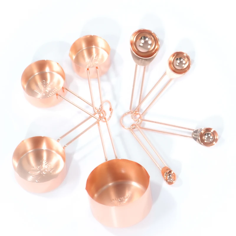 
Dropshipping Amazon Unique Home Measuring Cup 4 Piece Cooking Spoon Set Gold plated (Rose Gold plated) 