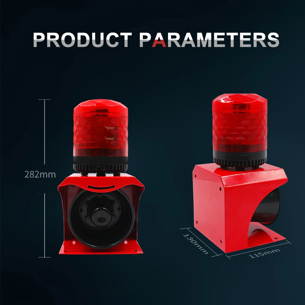 Remote Control Outdoor IP65 120db Waterproof Loud Alarm Siren LED Flash Voice Security Alarm for Factory Dock Operation Warning