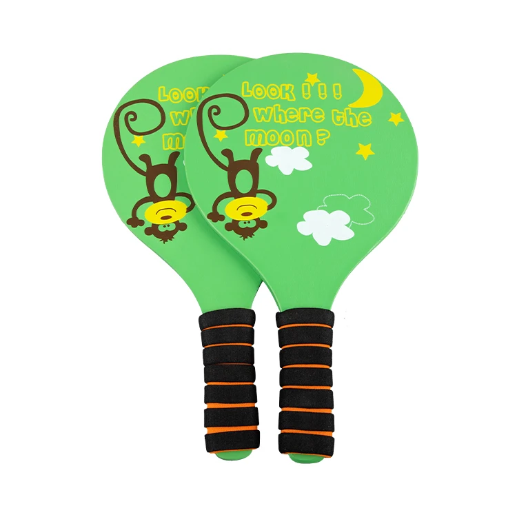 
Factory direct sale Tennis Racket for Teenage family game beach paddles and ball wooden beach racket 