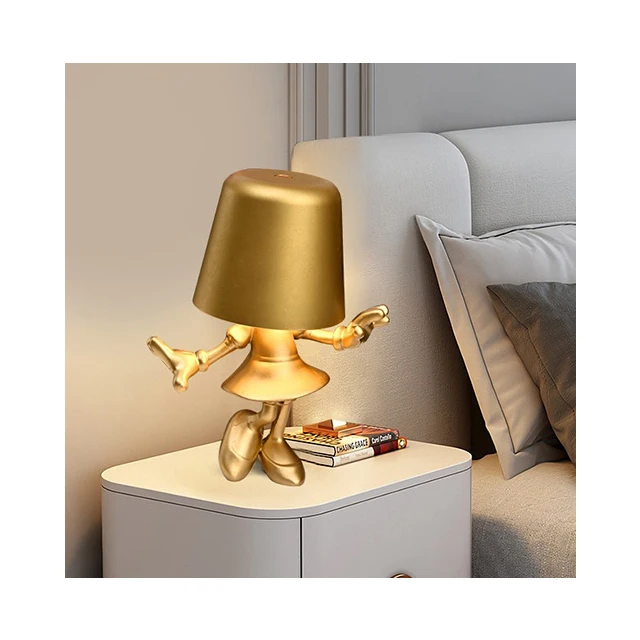 LED Desk Lamp USB Rechargeable Touch Control Human Body Design Little Man Table Lamps Night Light For Bedroom Decor study Office