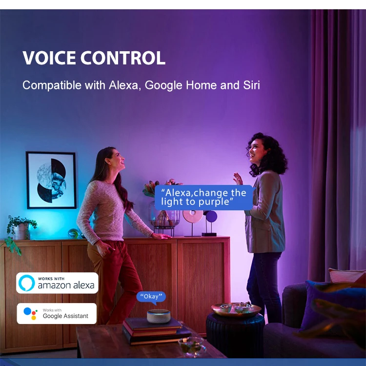 VACE Dmx Google Home Remote Flush Rgbw Wifi Modern Smart Rgb Led Ceiling Lights