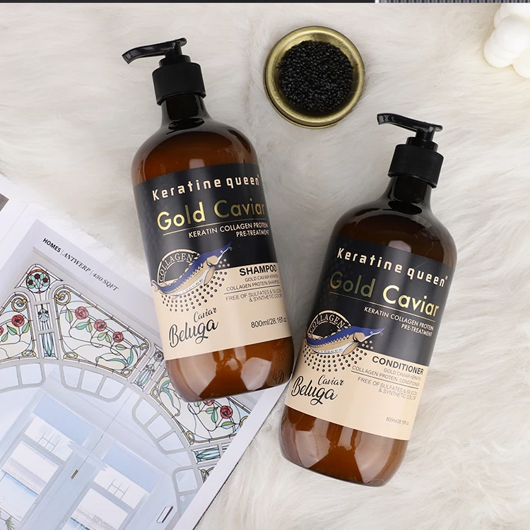 OEM Customize Manufacturer Hair Care Private Label Sulfate Free Keratin Queen Gold Caviar Shampoo And Conditioner