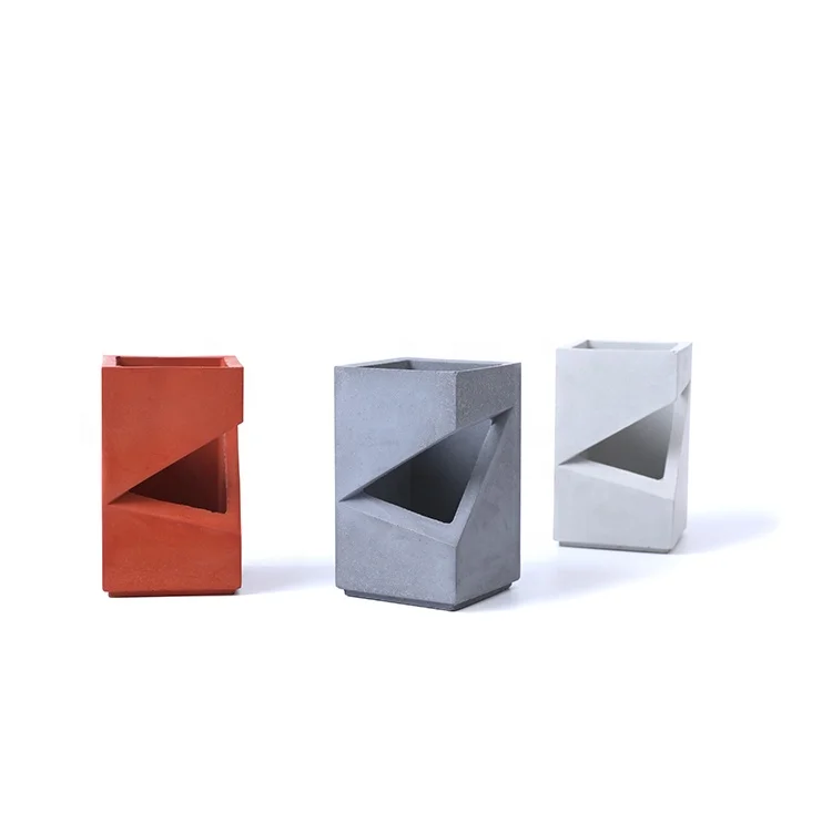 New Style Factory Wholesale Customized Office Supplies Concrete Pen Container