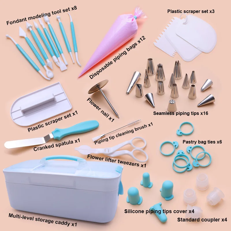 45pcs/Set Complete Pastry Kit Fondant Spatula Smoother Confectionery Tools Cake Decorating Supplies