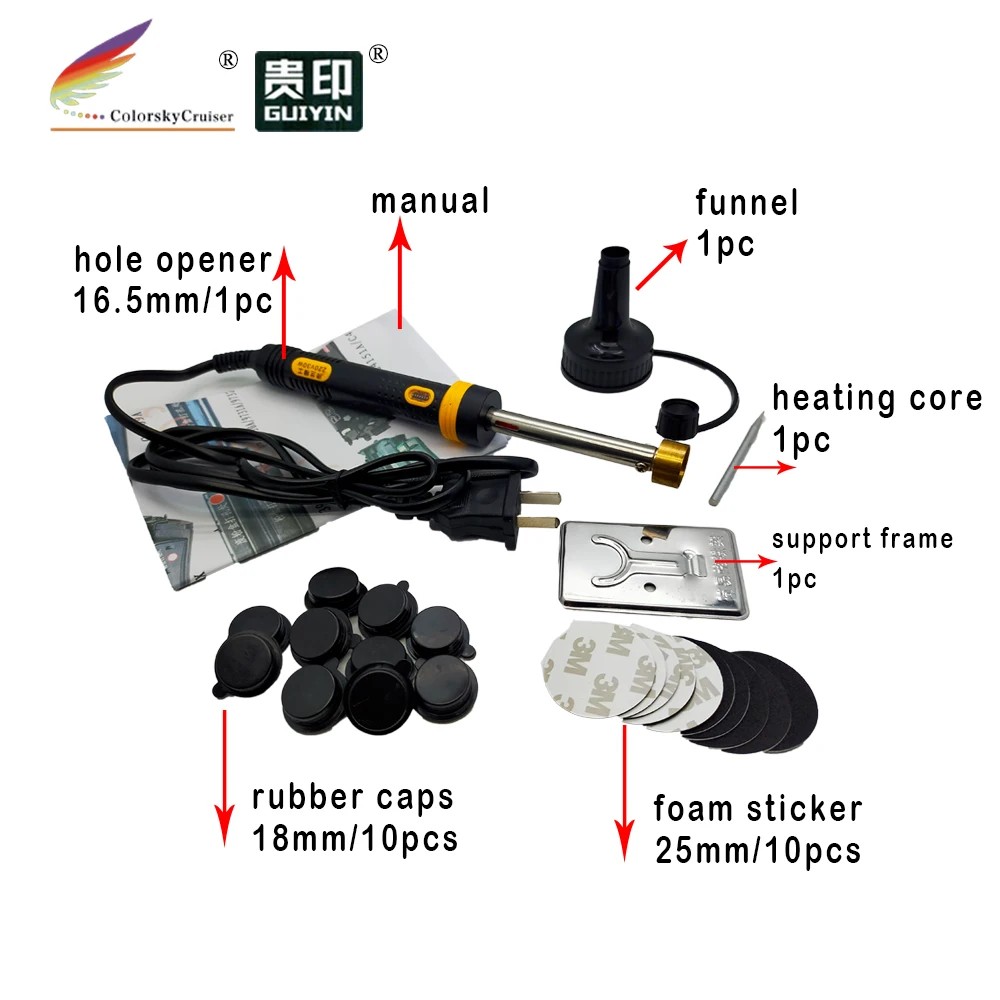 (RTT-18BK) отверстиями бурильщика экскаватора и пены стикер колпачок для профессиональный набор инструментов перерабатывать Тонер-картридж HP canon lexmark Заправка картриджей ящик