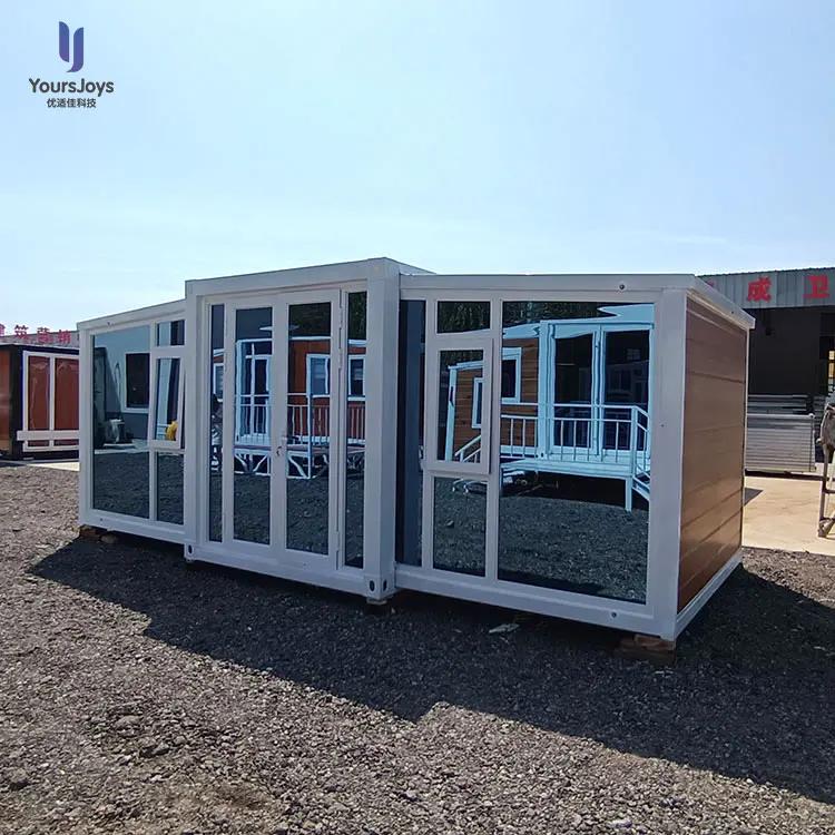 China Prefab Folding Push Out Tiny Mobile Home 20ft 40 Ft Prefabricated Foldable Expandable Container House For Sale