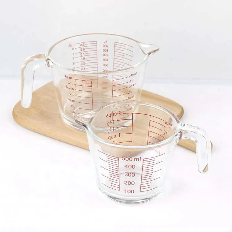 Wholesale 1000ml 500ml pyrex glass measuring cup measuring jug